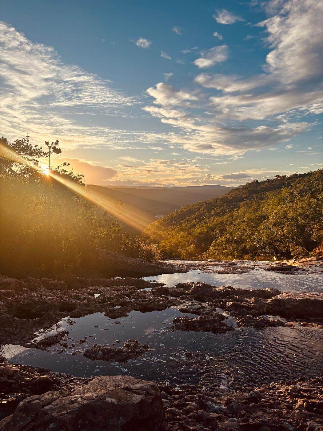 Sunset between the ridge and the river in Bahia, Brazil